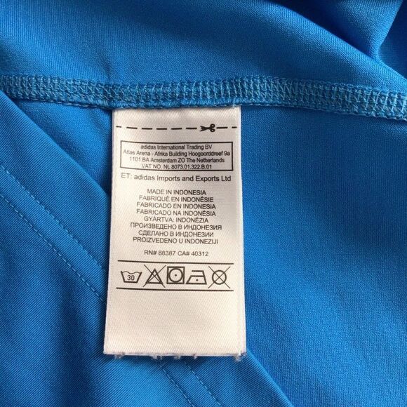 Women’s Blue Adidas Pullover Long Sleeve Quarter Zip Running Shirt Size Medium - Picture 4 of 9